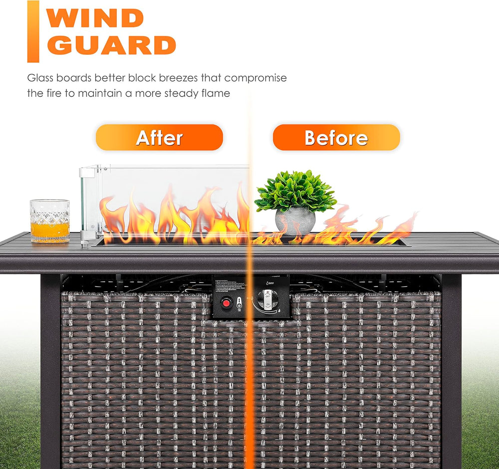 NUU GARDEN 27.6'' x 11.7'' x 6.5" Rectangular Fire Pit W...