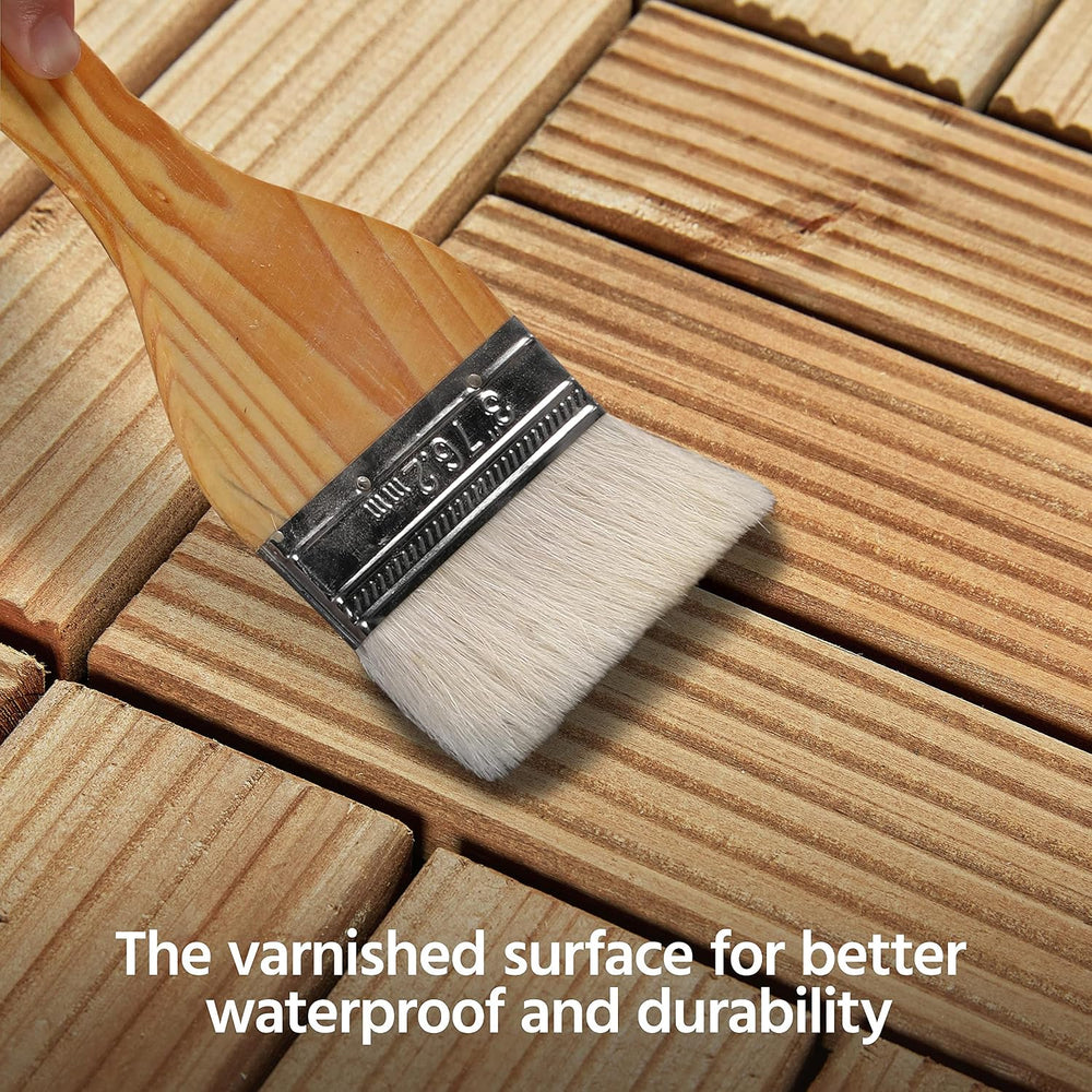 Topeakmart 27PCS Interlocking Deck Tiles 12x12 Patio Flooring, Natural Wood