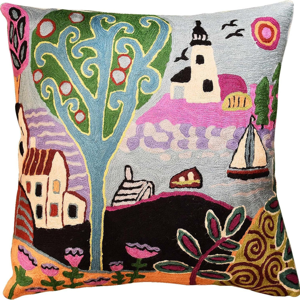 Green Coastal Pillow Cover Blue Nautical Accent Throw Pillowcase Karla Gerard...
