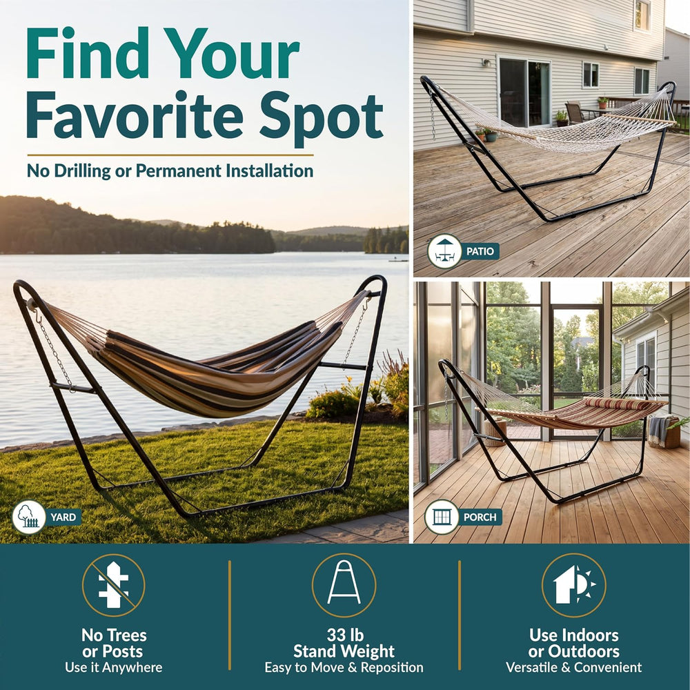 Sunnydaze Universal Heavy-Duty Hammock Stand for Outside, Chains Included