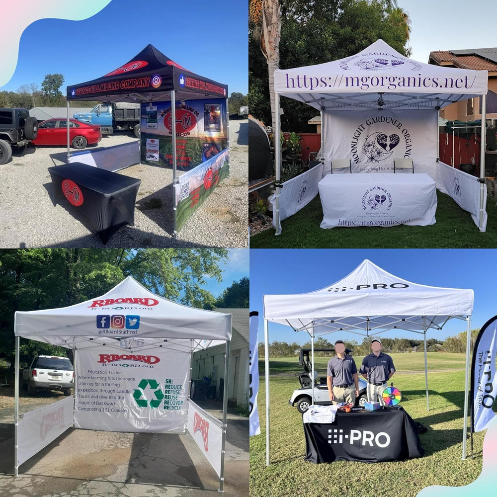 BillyPrint Custom Canopy Tent 10x10 with Logo | Pop Up Vendor Tent for Trade ...