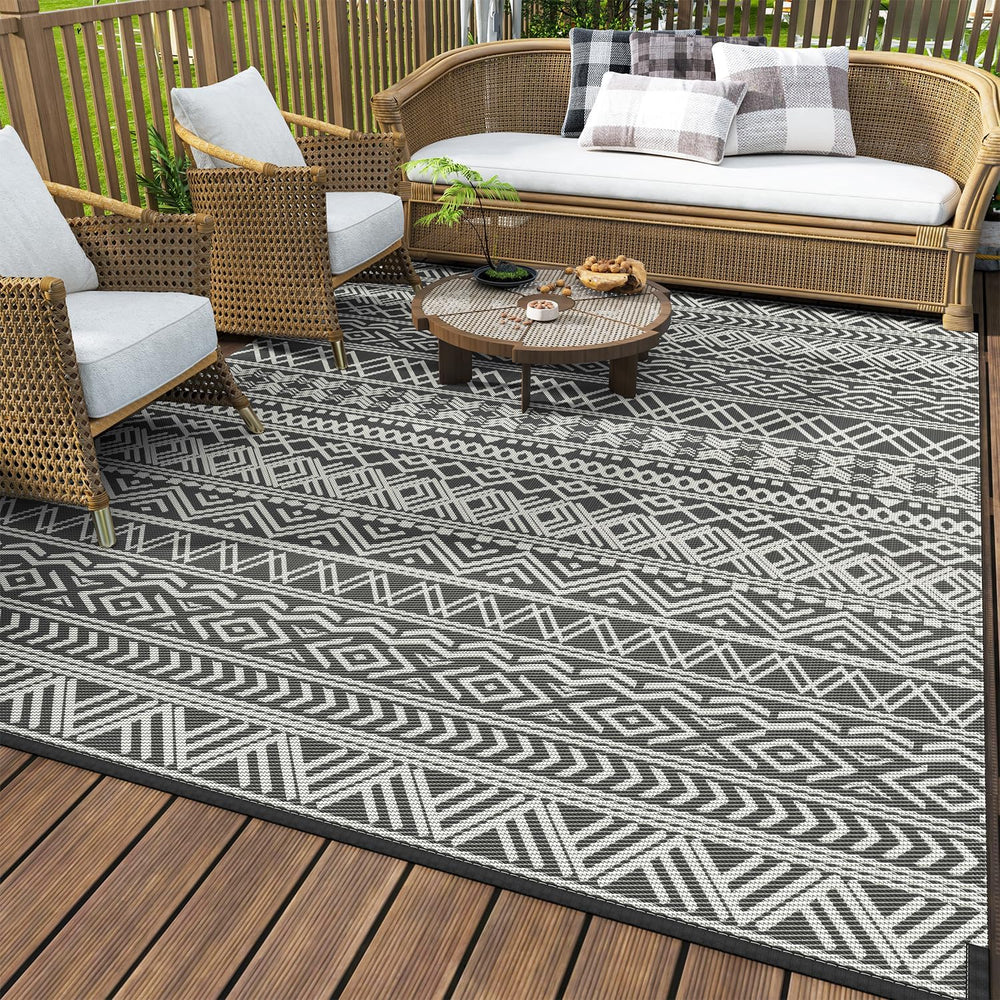 MontVoo-Outdoor Rug Waterproof 6x9 ft Outdoor Carpet Patio Rug Mat Reversible...