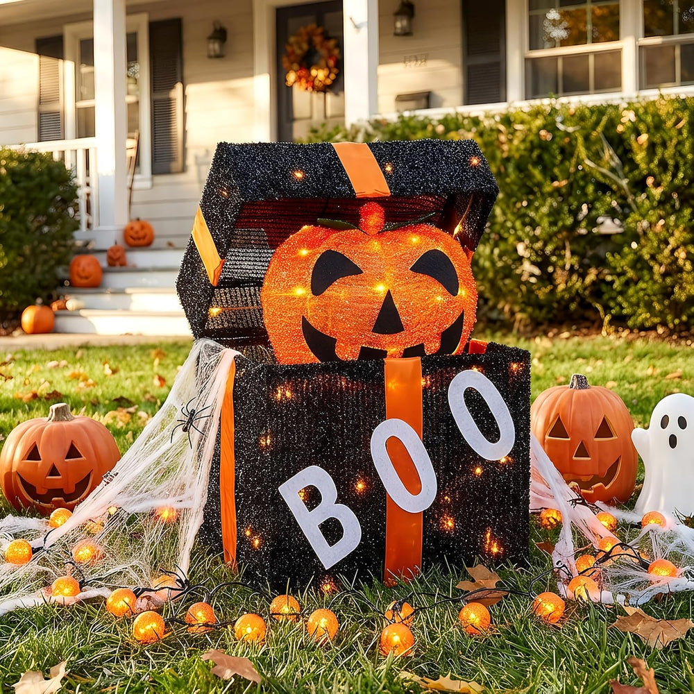 VINGLI Cute Halloween Decorations Outdoor, Animated Pumpkin Decorations Gift ...