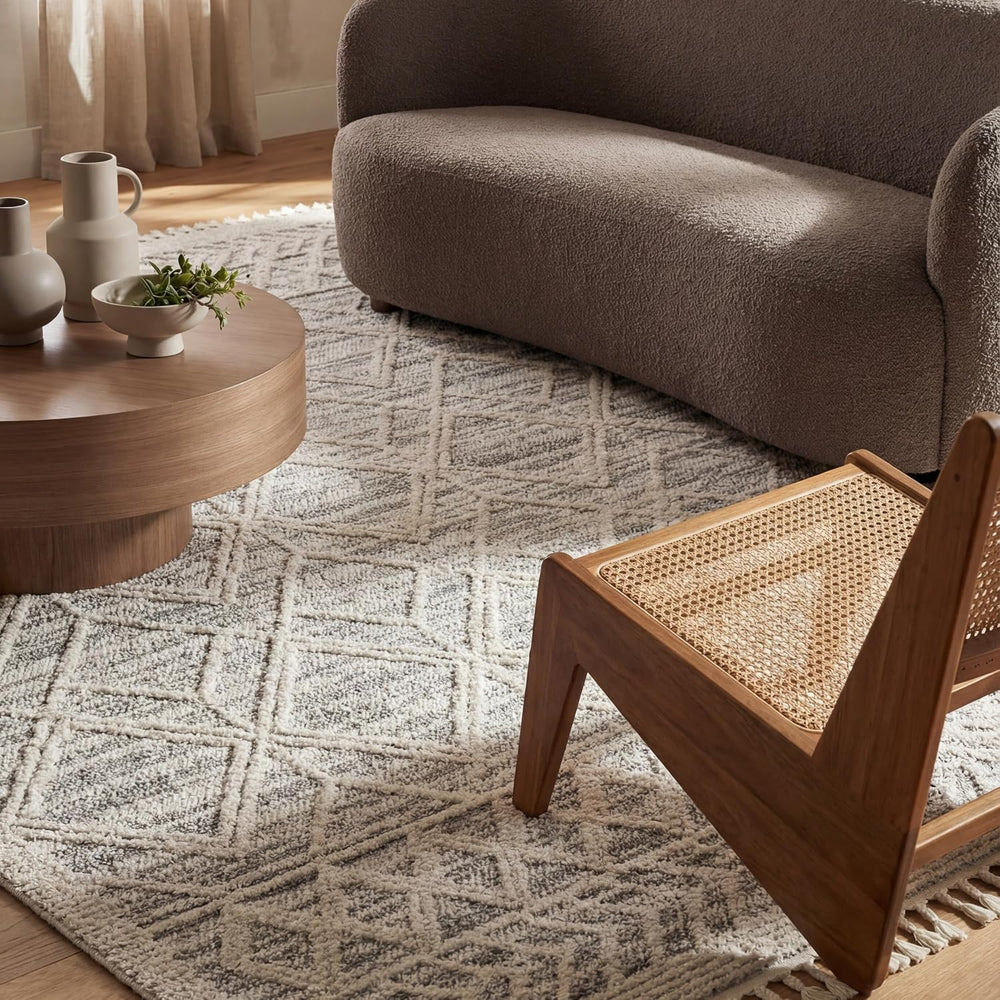 nuLOOM Ansley Light Grey Trellis Power Loomed Area Rug, 12' x 15'