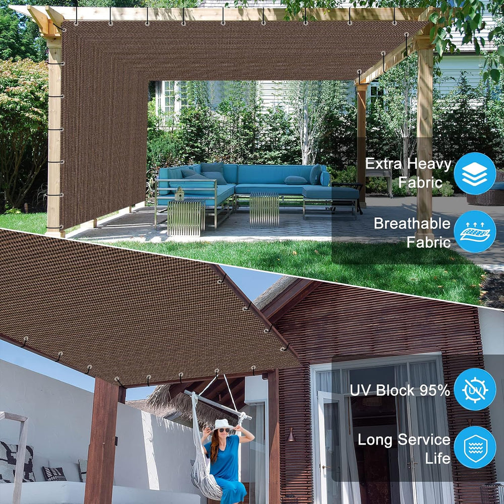 Sun Shade Cloth,8x10 FT,Shade Fabric with Stainless Steel Reinforced Grommets...