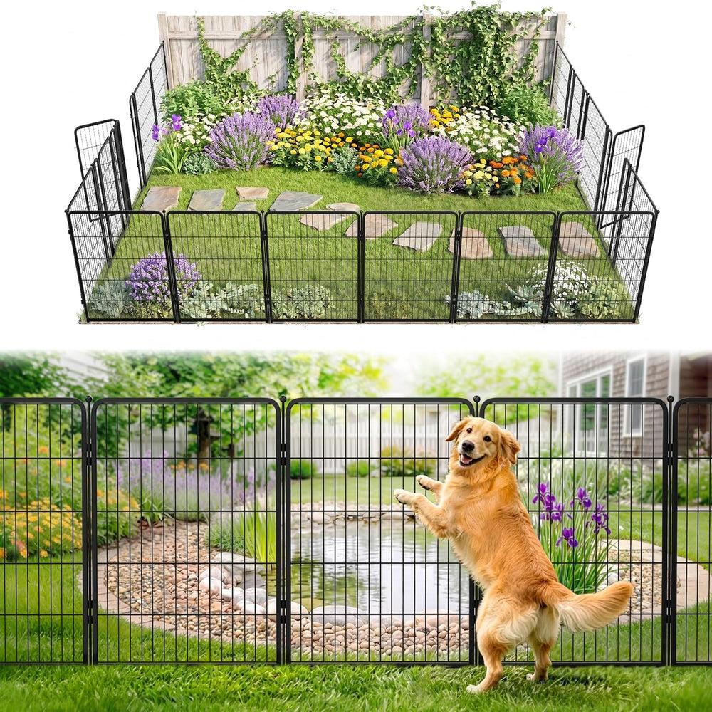 FXW No Dig Garden Fence, Outdoor for Yard, 40in(H) x 36.4ft(L), 16 Panels