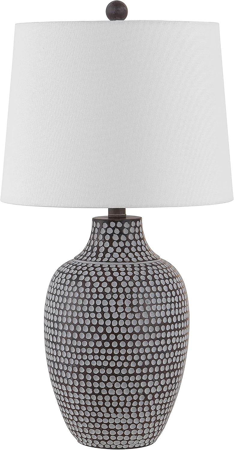 SAFAVIEH Lighting Collection Resler Modern Brown Dot 25-inch Bedroom Living R...