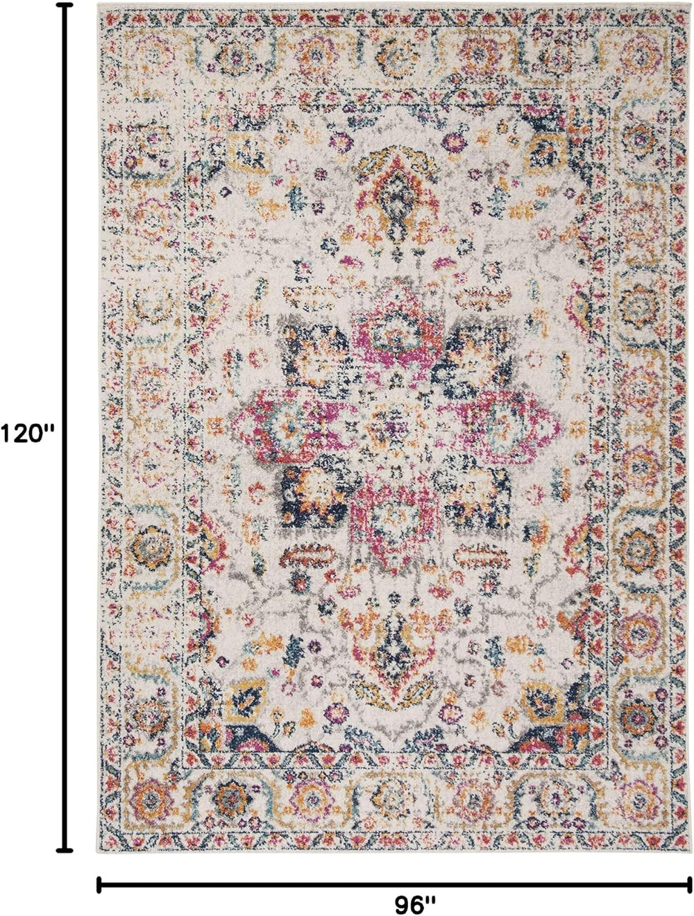 SAFAVIEH Madison Area Rug 8x10, Large Fuchsia & Ivory MAD603R