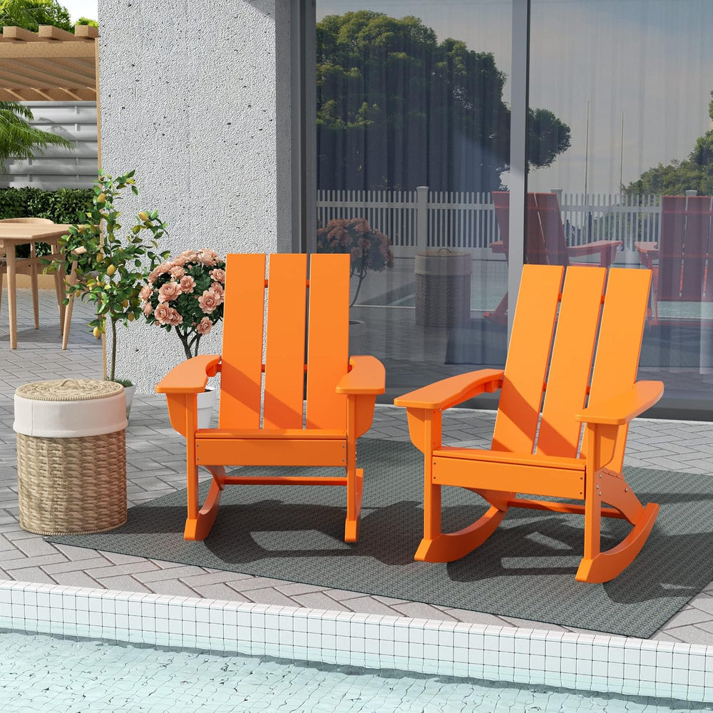 WestinTrends Ashore Patio Rocking Chairs Set of 2, All Weather Poly Lumber Pl...