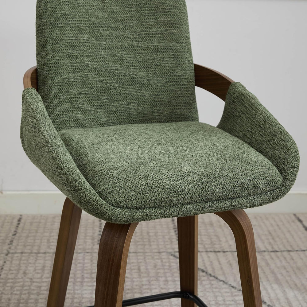 26" Swivel Counter Height Bar Stools Set of 3, Moss Green