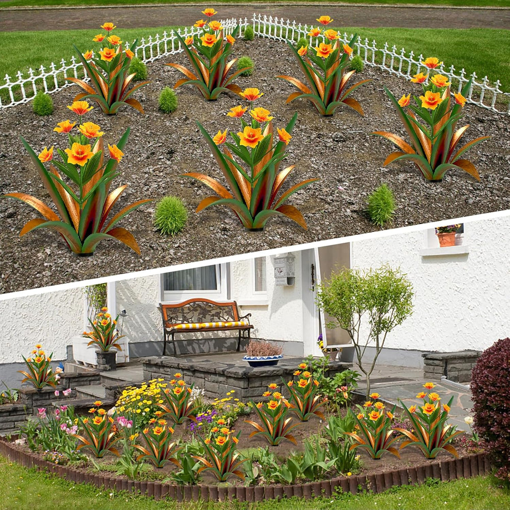 TOMBABY Huge Metal Agave Plants Outdoor Decoration Outdoor Garden Decorated w...