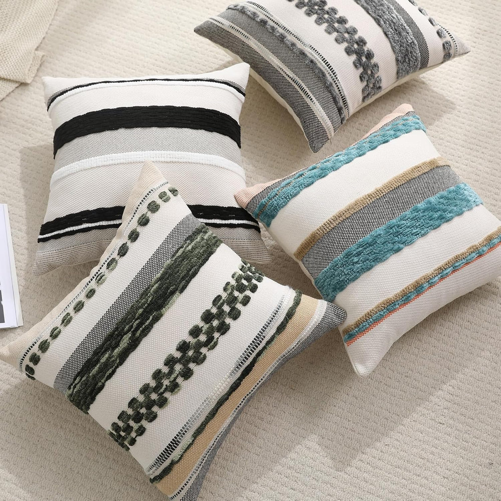 Boho Pillow Covers 18x18 Set of 2 for Couch-Modern Farmhouse Sofa Decorative ...