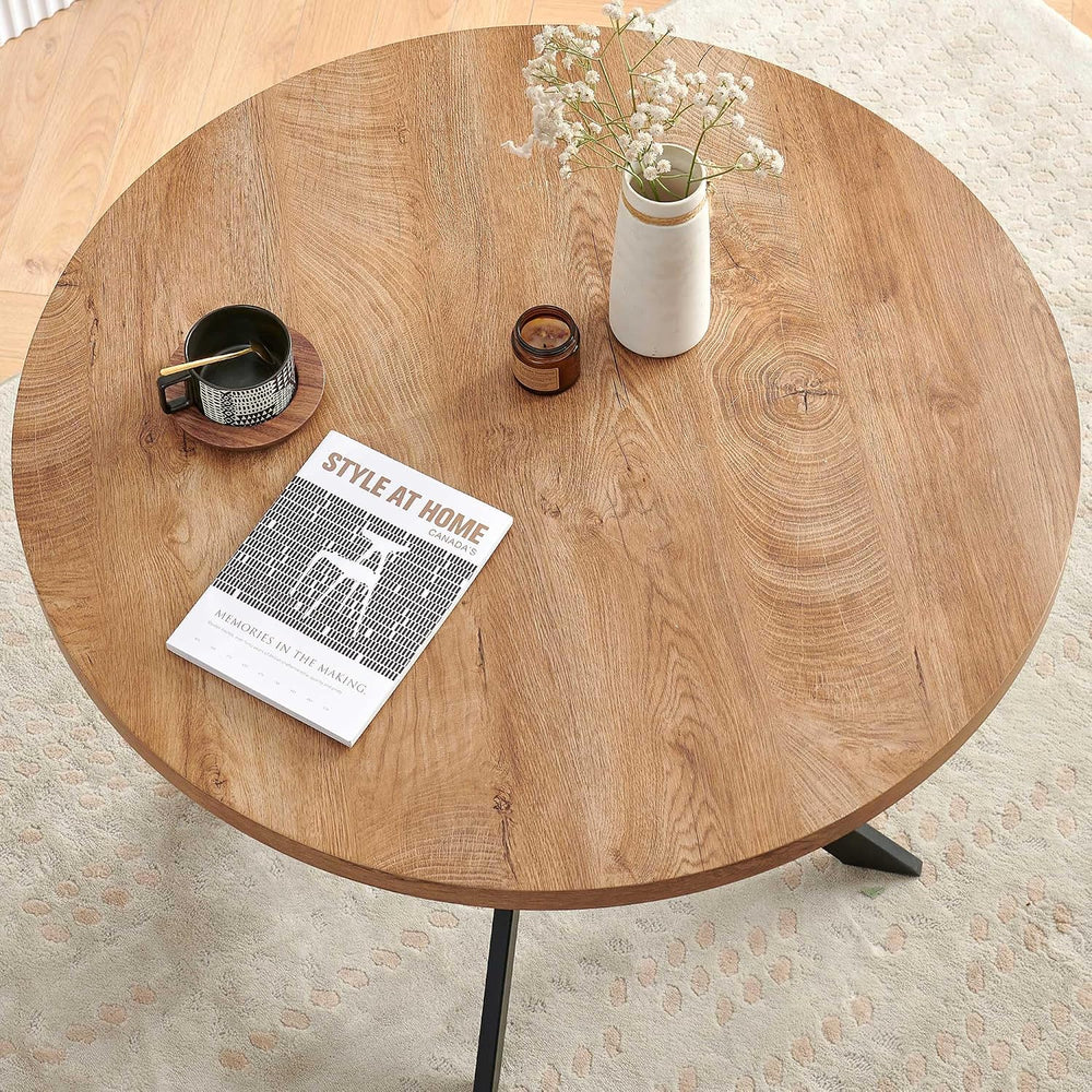 Homedot 37-Inch Round Kitchen Table with Upholstered Arm Chairs Set for 4, 5-...