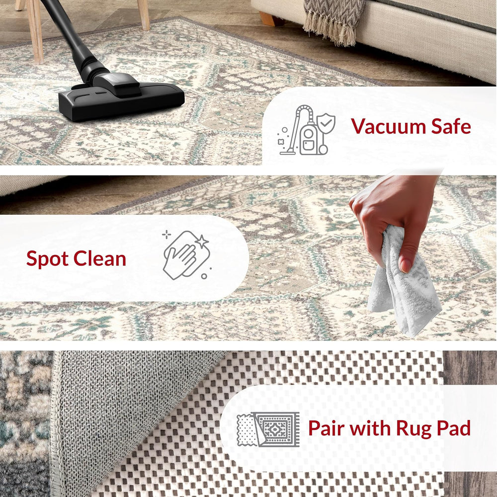 nuLOOM Becca Charcoal Medallion Power Loomed Area Rug, 10' x 14'