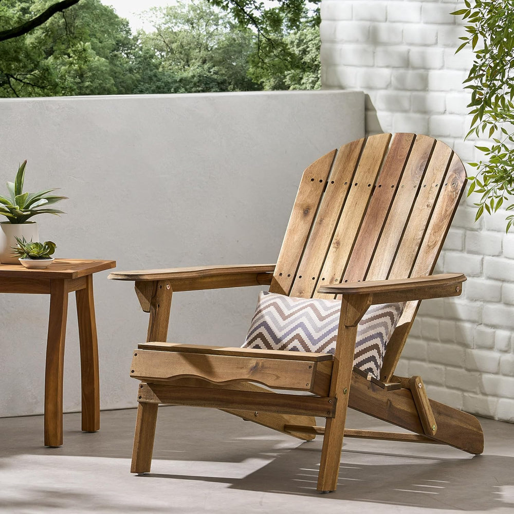 Christopher Knight Home Hanlee Folding Wood Adirondack Chair, Natural Stained...