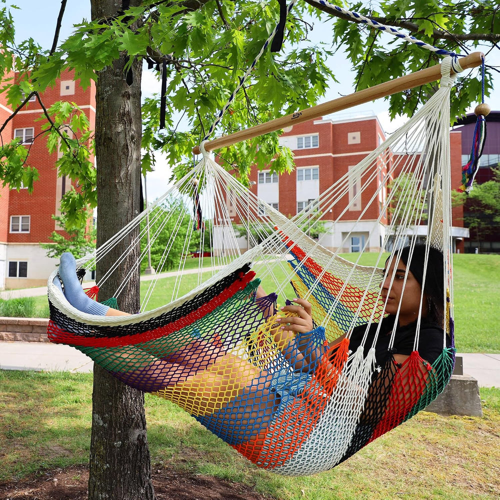 Bliss Hammocks Tahiti Hammock Chair with Spreader Bar, Multicolor