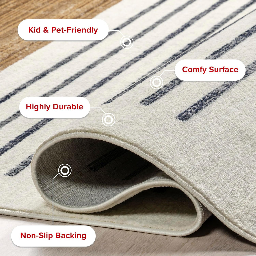 NULOOM Keeva Beige Fringed Performance 3' 3" x 5', Keeva Beige S...