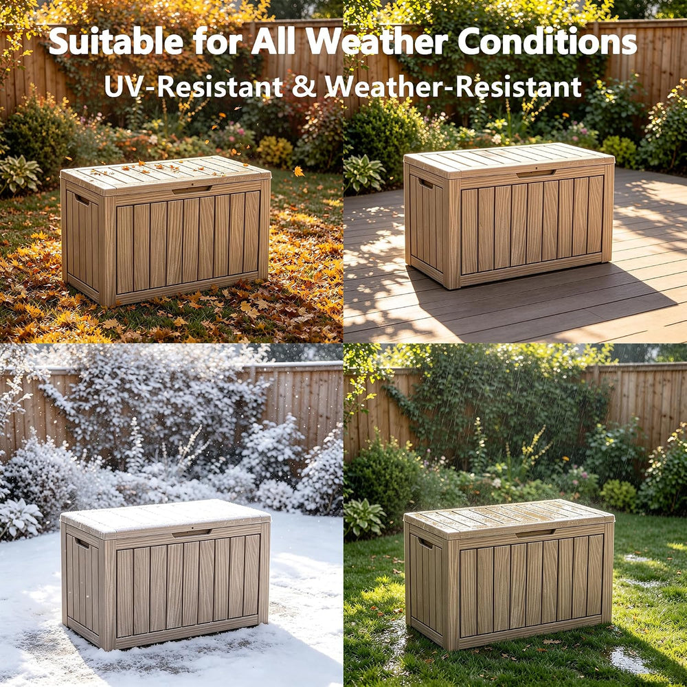 ROJIK 55 Gal Waterproof Deck Box Durable Outdoor Storage Box