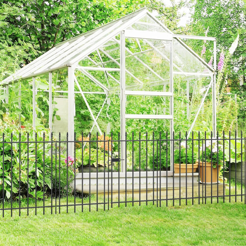 Decorative Metal Garden Fence with Gate 36" x 10', Dog Fence Outdoor