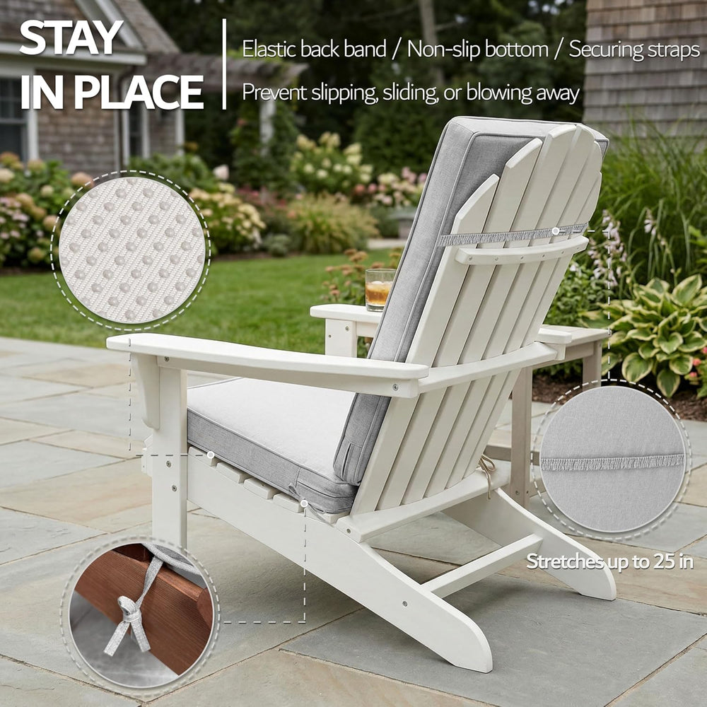 Adirondack Chair Cushions Set of 2 - Removable Covers, Water-Repellent & ...