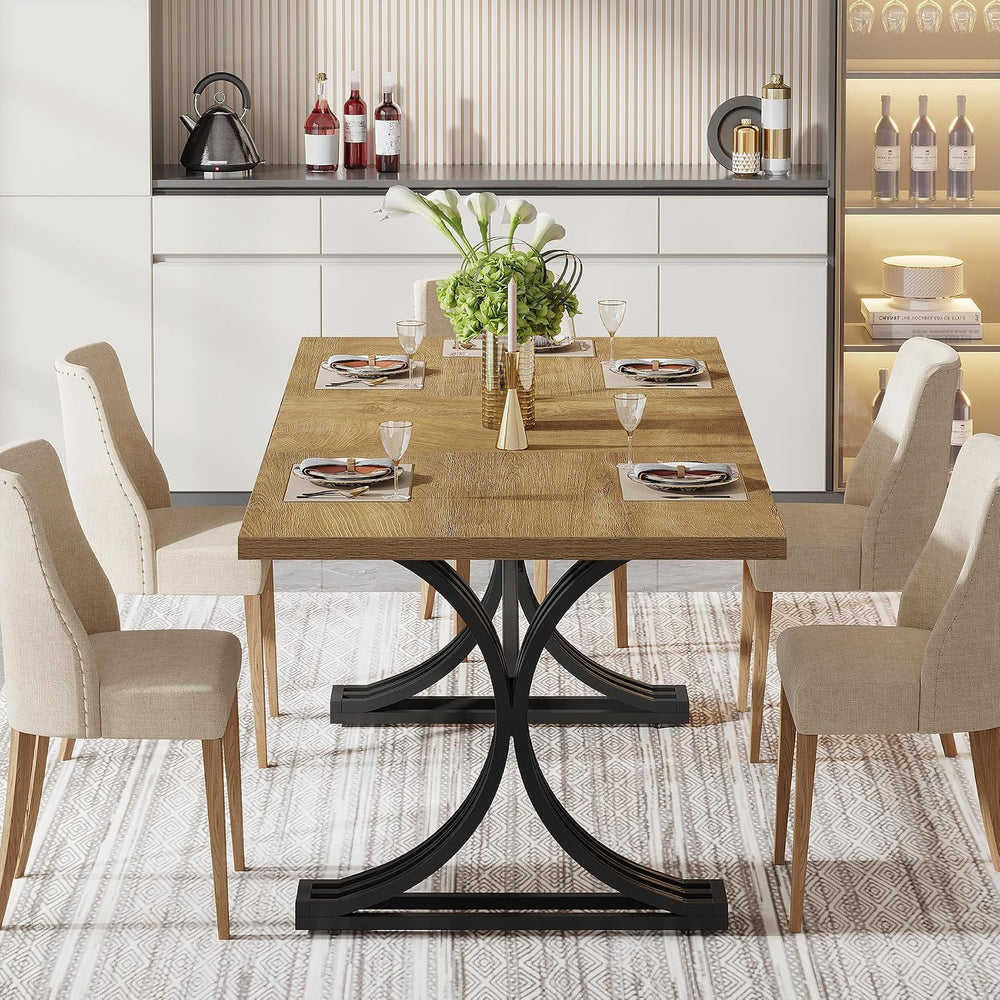 Tribesigns 63-Inch Rectangular Dining Table for 4 to 6, Modern Kitchen Table ...