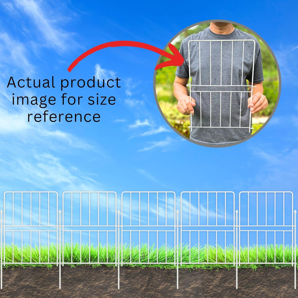 ShopLaLa Decorative Fence (20 Panels) 12.5in(L) x 16.5in(H) Rustproof White M...