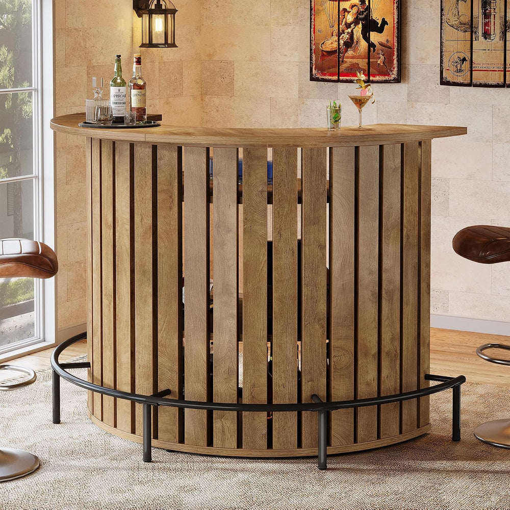 Tribesigns 4-Tier Bar Table, 47.24" Mini Home Bar Table with Footrest, A...