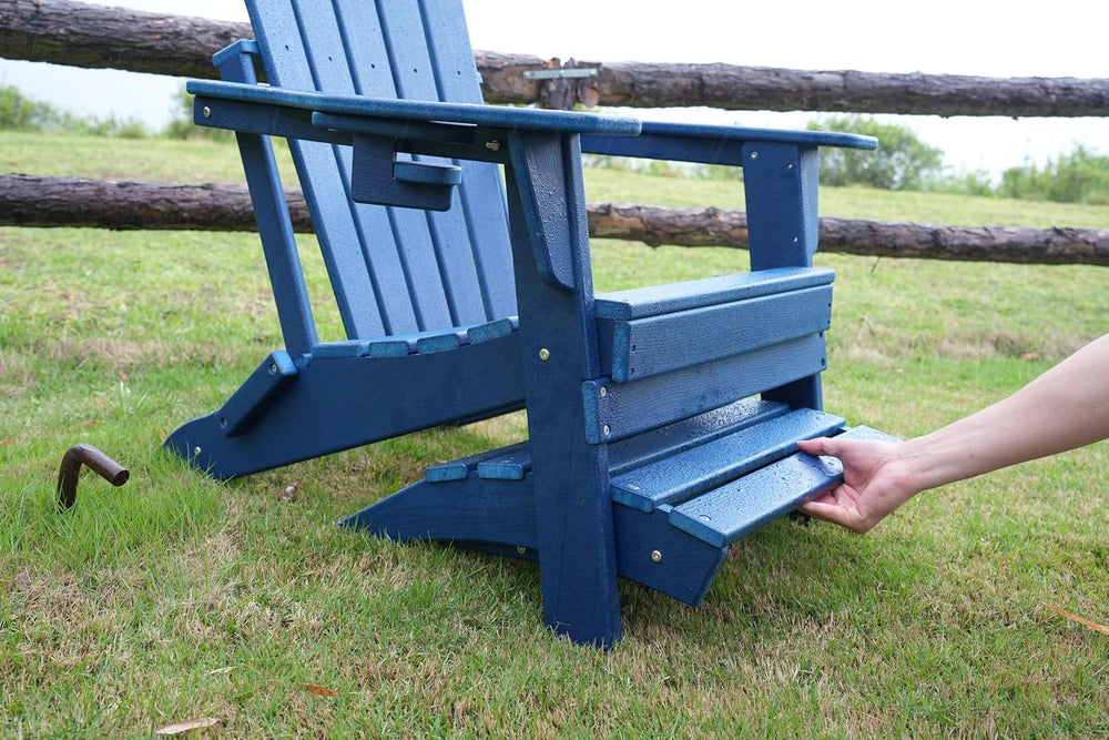 nevilywood HDPE Folding Ottoman, Adirondack Chair Footrest, Coffee