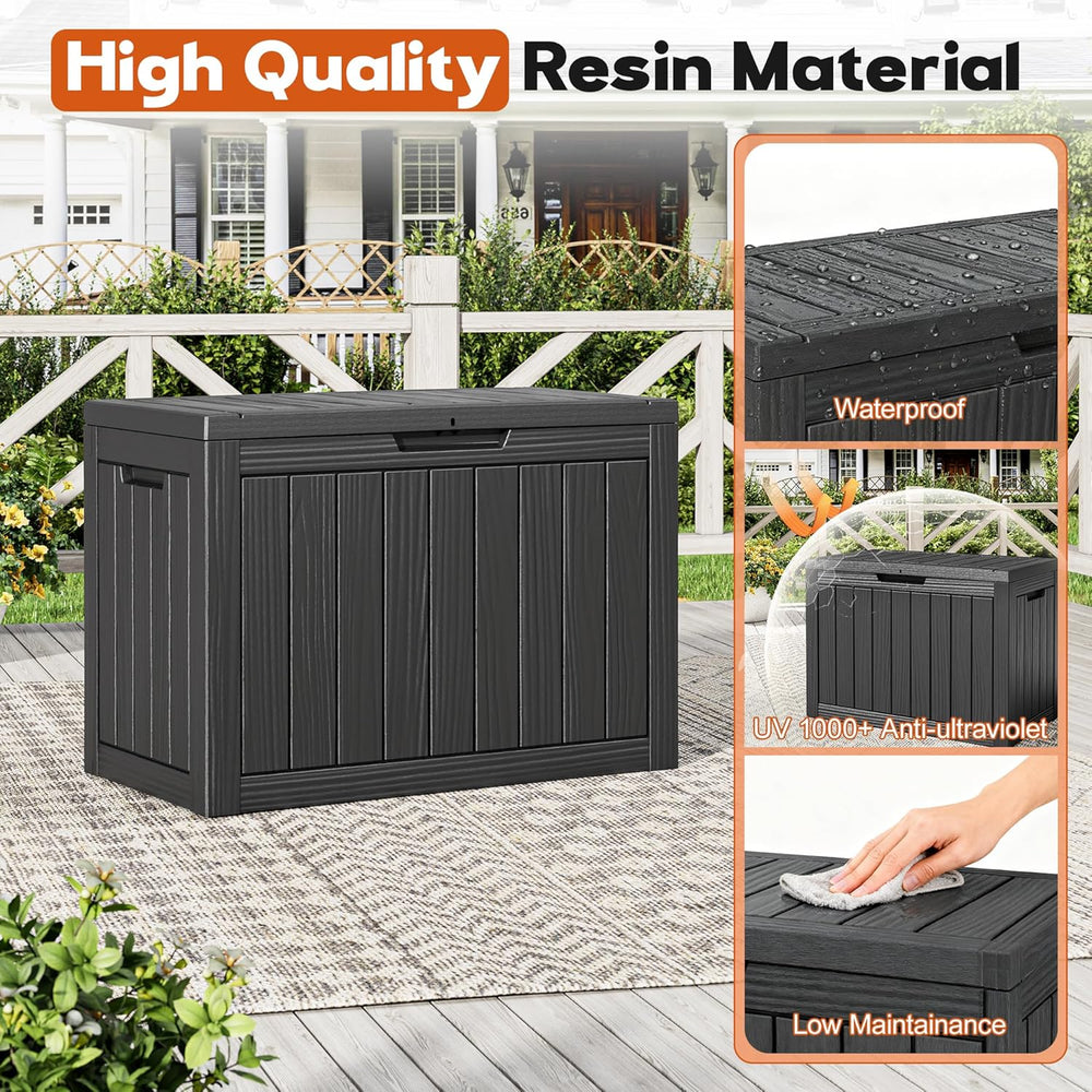 Outdoor Deck Storage Box,Resin Deck Boxes Indoor and outdoor, Waterproof Stor...