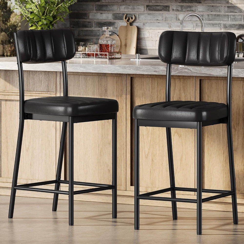 Einhomn Bar Stools Set of 2, 26'' Tall Counter Height Bar Stools, Uph...