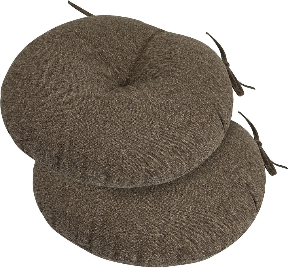 FUNHOME Outdoor Round Bistro Chair Cushions Set of 2, 15x15x4Inch-Brown