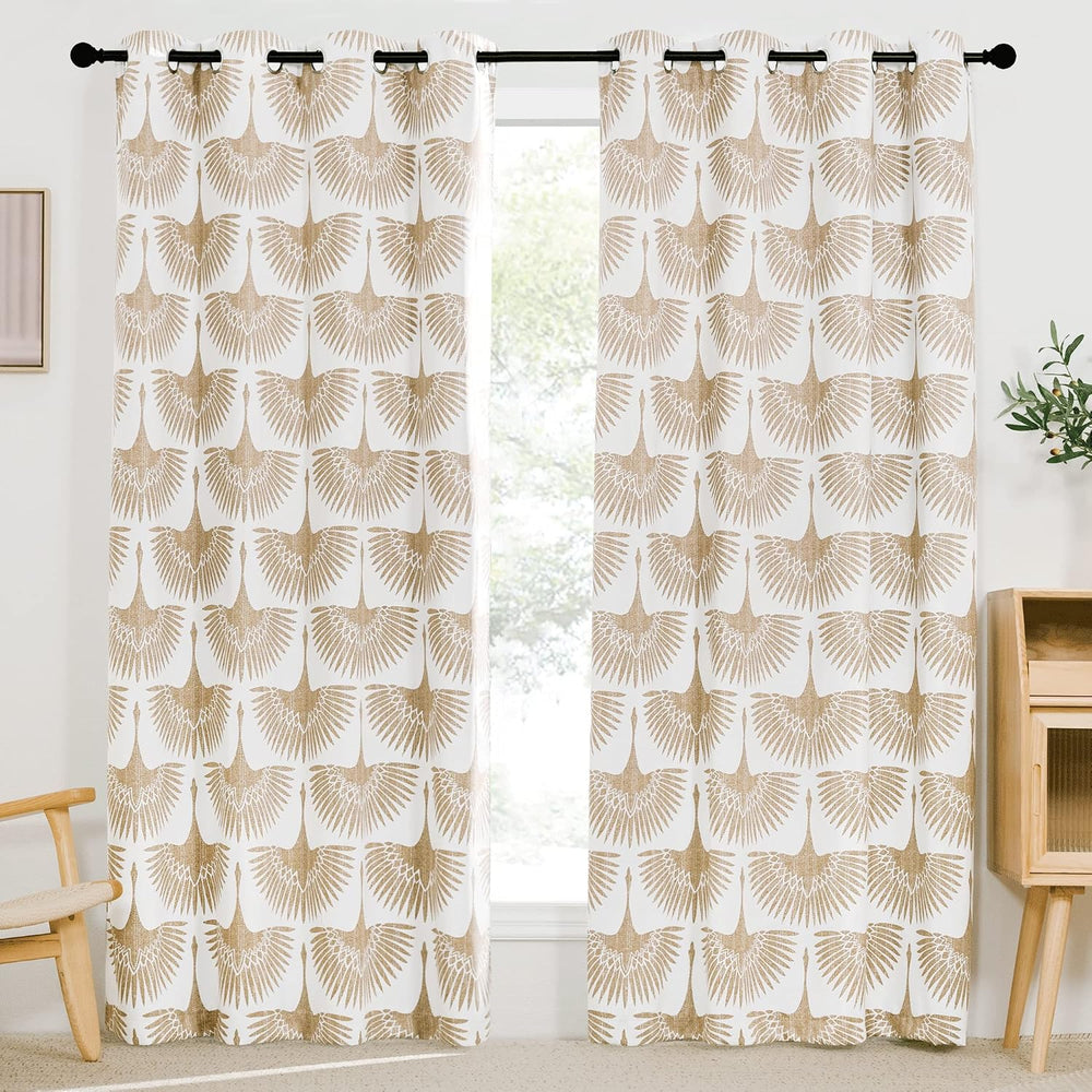 KGORGE Geometric Pattern Blackout Curtains - Thermal Insulated Room Darkening...