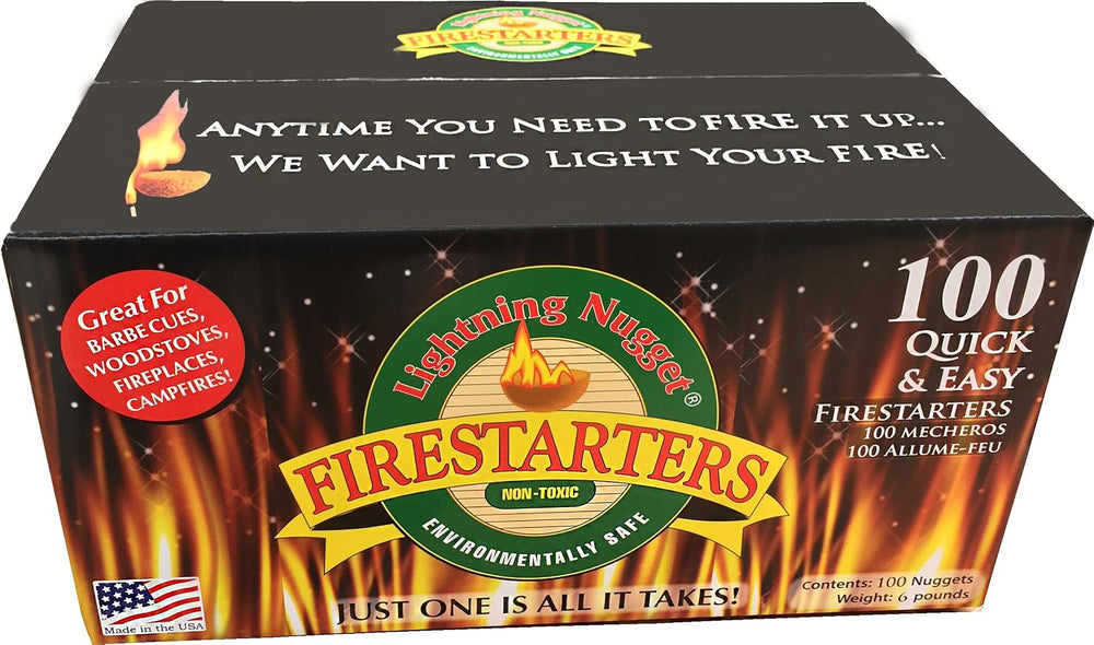 Lightning Nuggets N100SEB Super Economy Box Fire Starter , Tan Brown, 100 Cou...