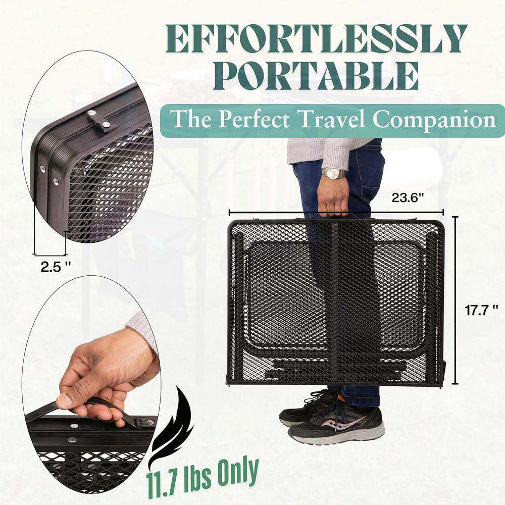 Folding Table w/ Carry Bag, Paper Towel Holder, Garbage Holder, Wing Panels, ...