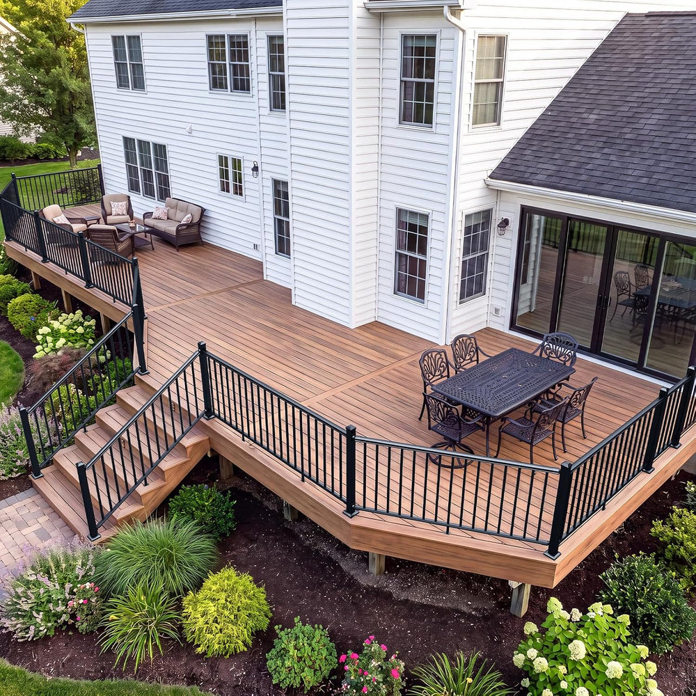 Egadis 1 Pack 36 in x 6 ft Modular Aluminum Porch and Deck Railing Kit