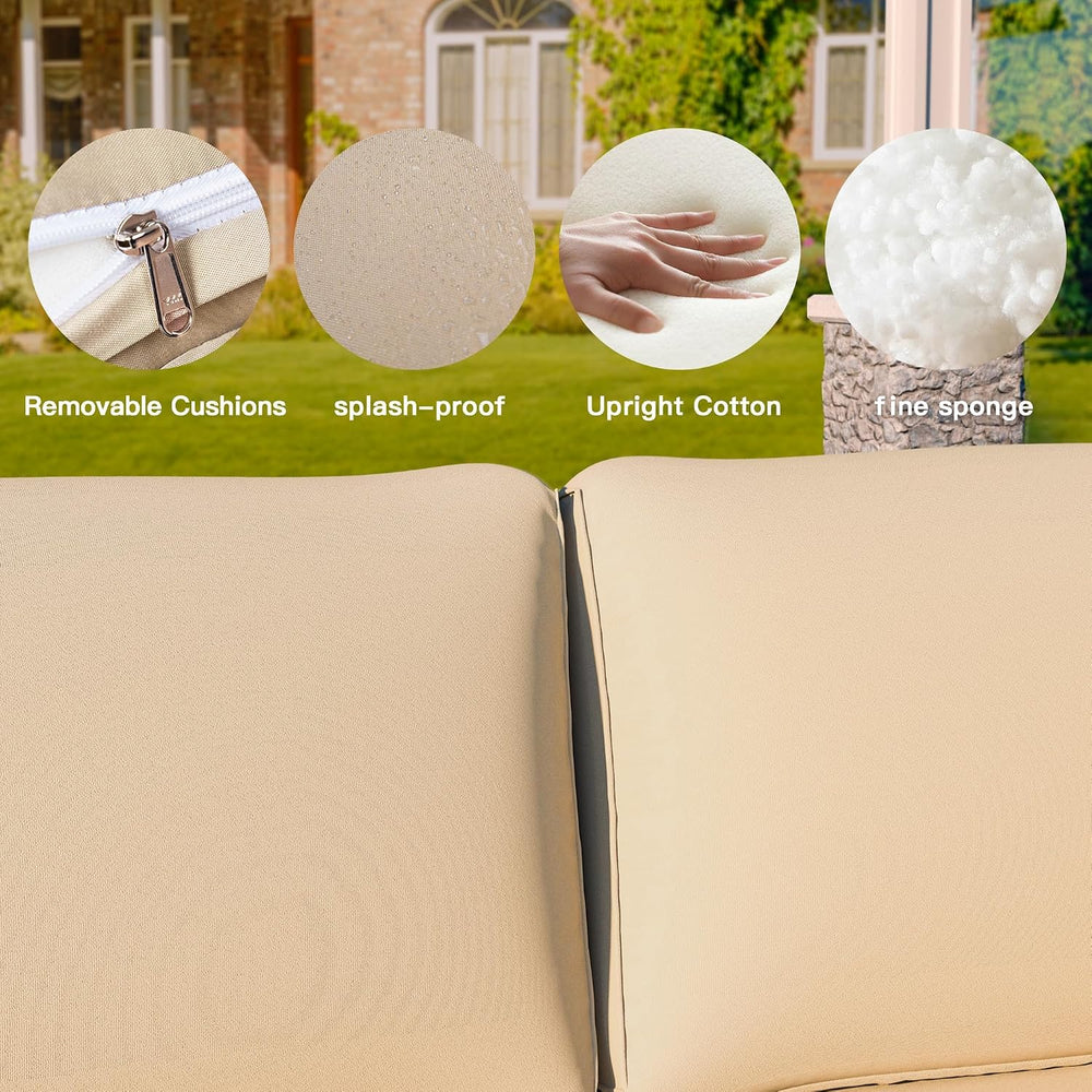 7 Pieces Outdoor Patio Furniture Sets,Wicker Conversation Set Sectional Sofa,...