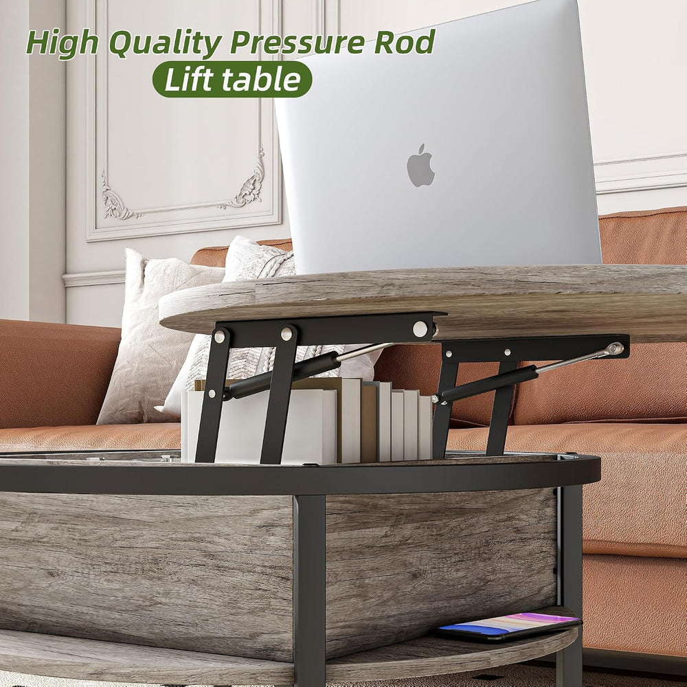HOJINLINERO Round Coffee Table with Storage,Lift Top Coffee Table for Living ...