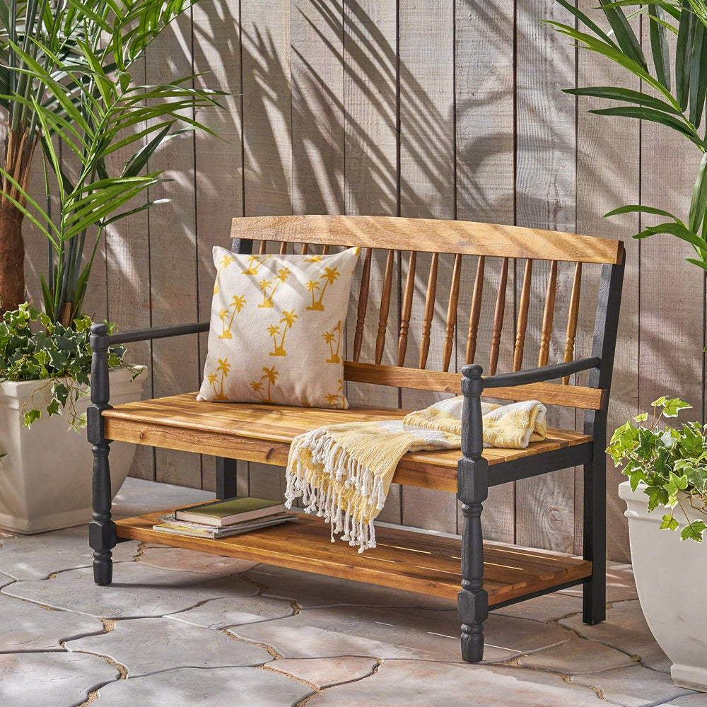Great Deal Furniture Christopher Knight Home Daphne Outdoor Acacia Wood Bench...