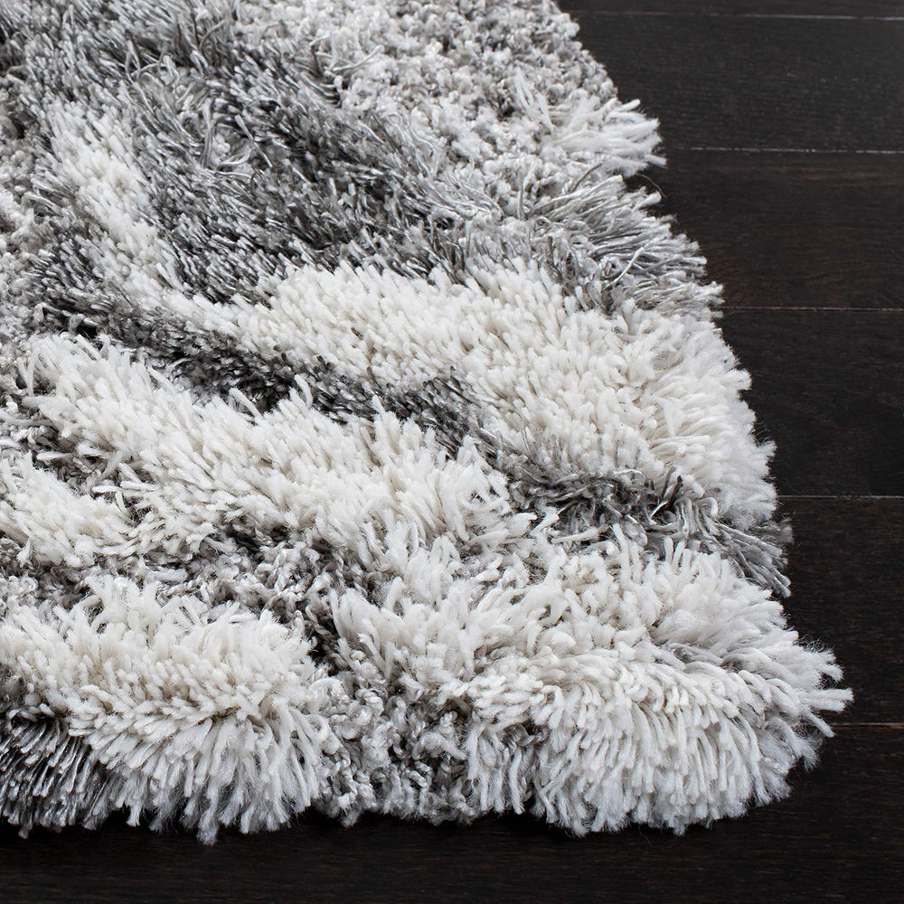 SAFAVIEH Horizon Shag Collection Runner Rug - 2' x 8', Grey & Ivo...