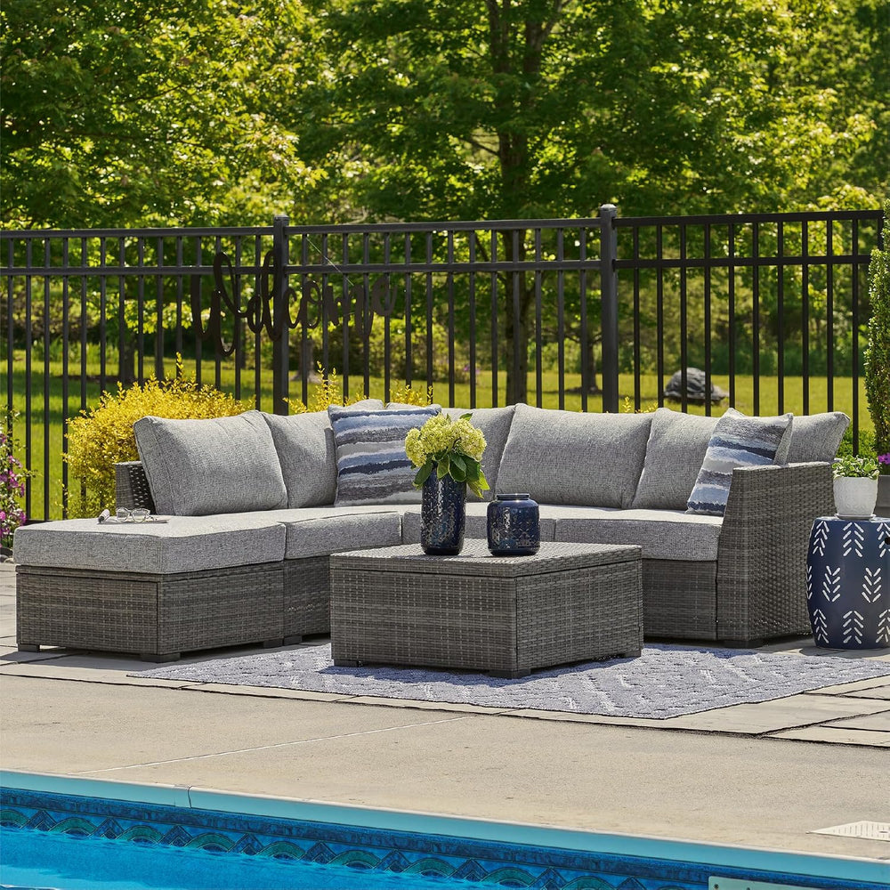 Signature Design by Ashley Petal Road 4-Piece Outdoor Patio Furniture Set, Mo...