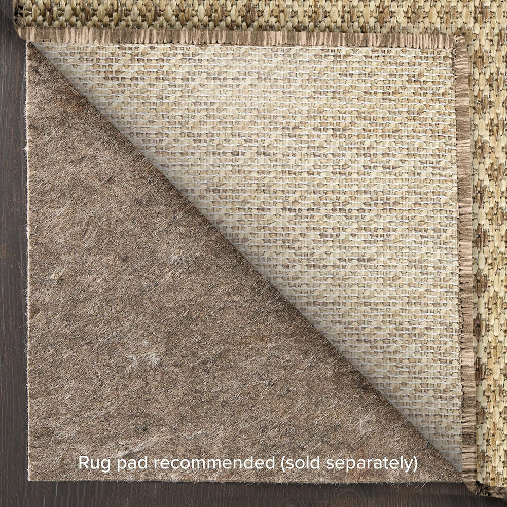 Nourison Home Courtyard Indoor Outdoor Area Rug, Jute, 5' x 7', Geome...