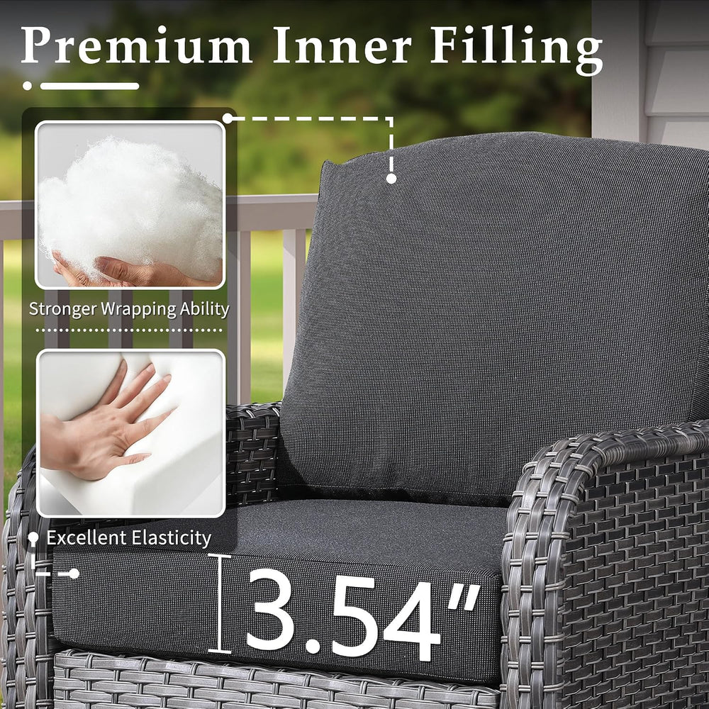 CAODOC 4-Piece Outdoor Patio Conversation Set, Backyard Furniture w/Loveseat,...