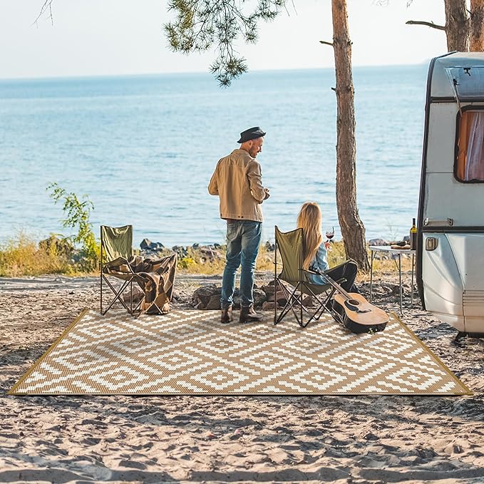GENIMO Outdoor Rug for Patio Clearance, 6'x9' Waterproof Camping Mat,...