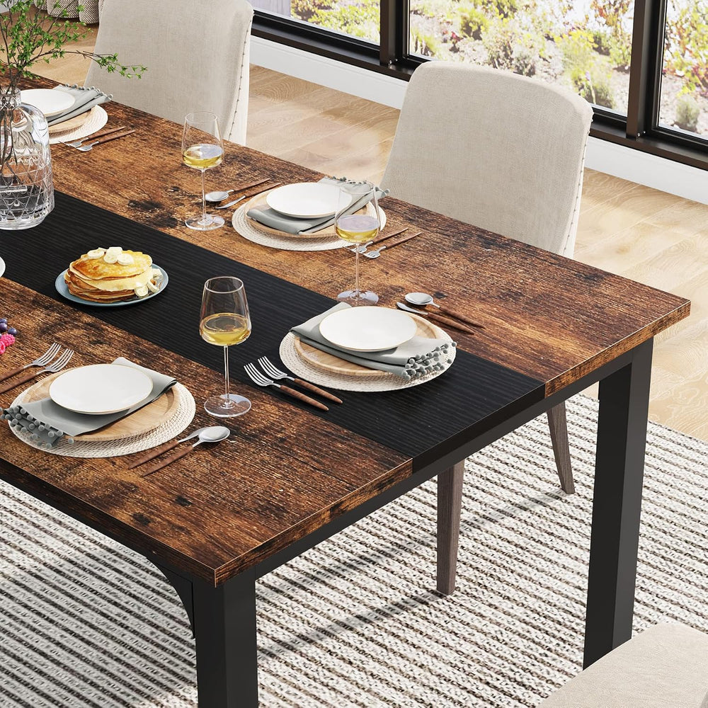 Tribesigns 71"x31.5" Dining Table, Industrial Kitchen Table for 6-8...