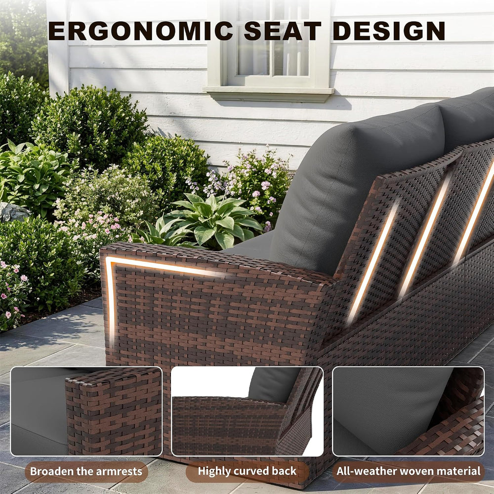 UDPATIO Patio Furniture Set, Outdoor Furniture Sets with Loveseats Sofa