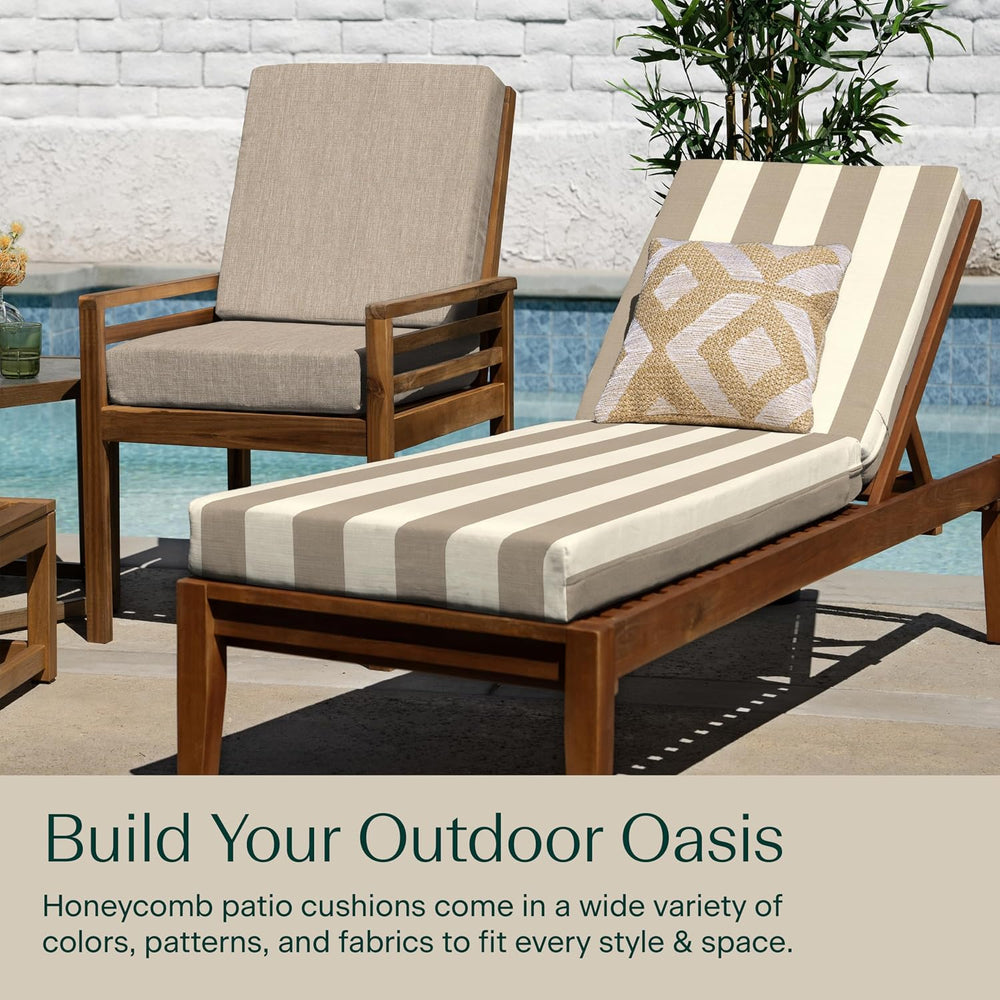 Honeycomb Outdoor Heritage Chaise Cushion for Patio Furniture, 21.5 x 70