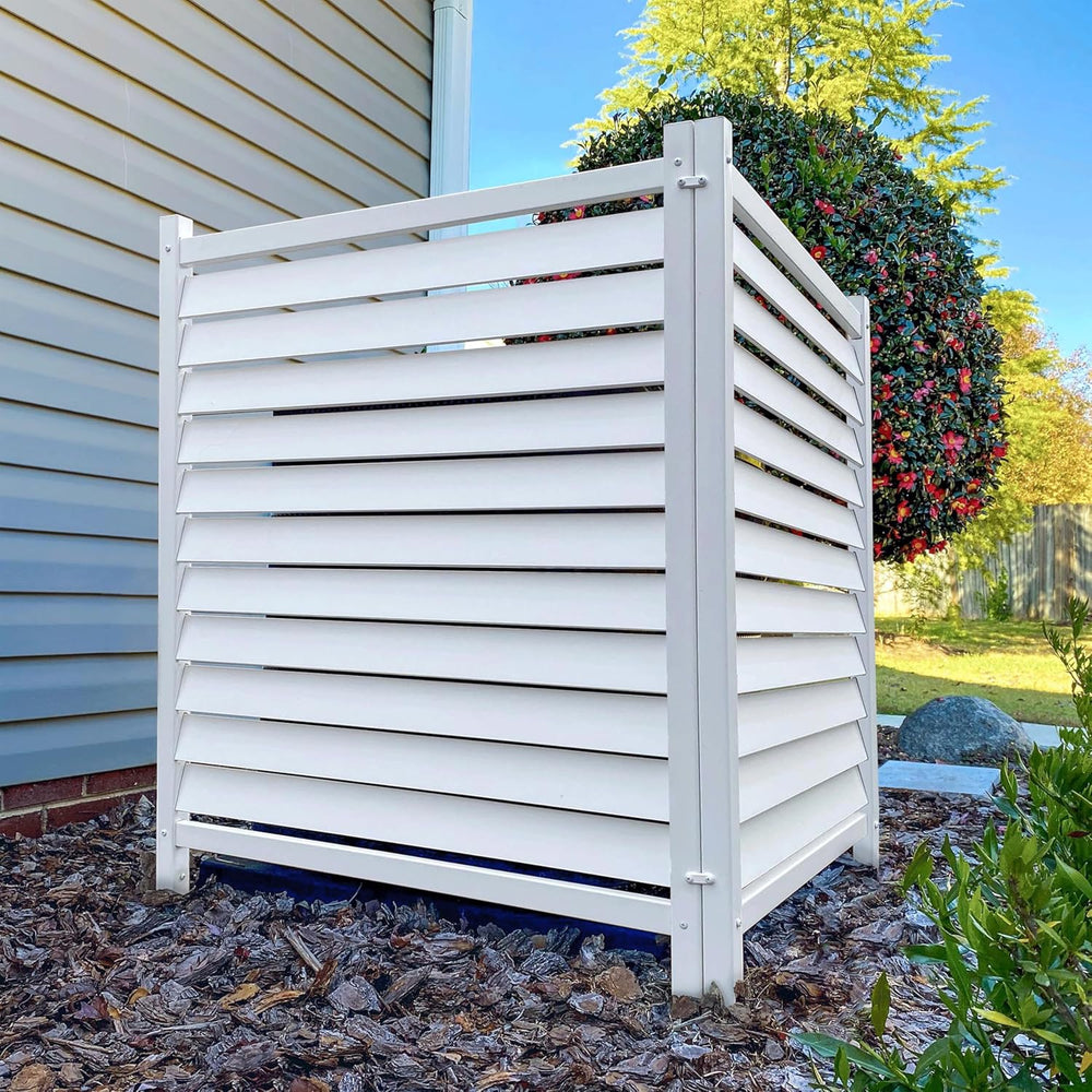 Enclo Waverly Privacy Screen, White Vinyl DIY No Dig Kit