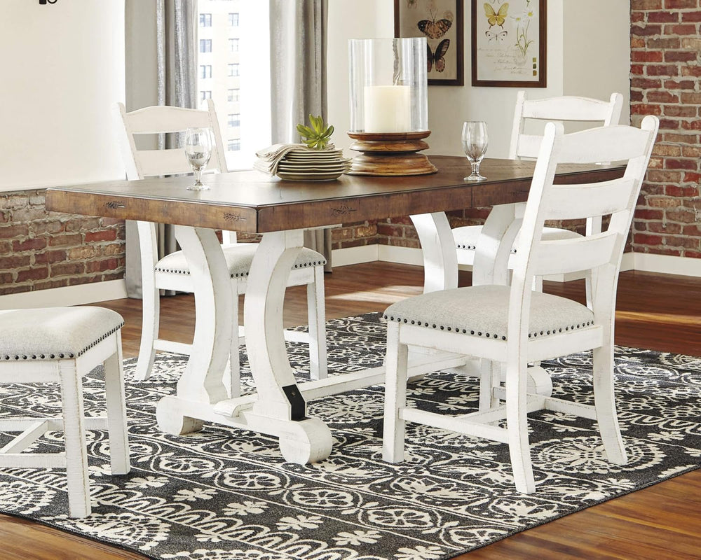 Signature Design by Ashley Valebeck Farmhouse Rectangular Extension Dining Ta...
