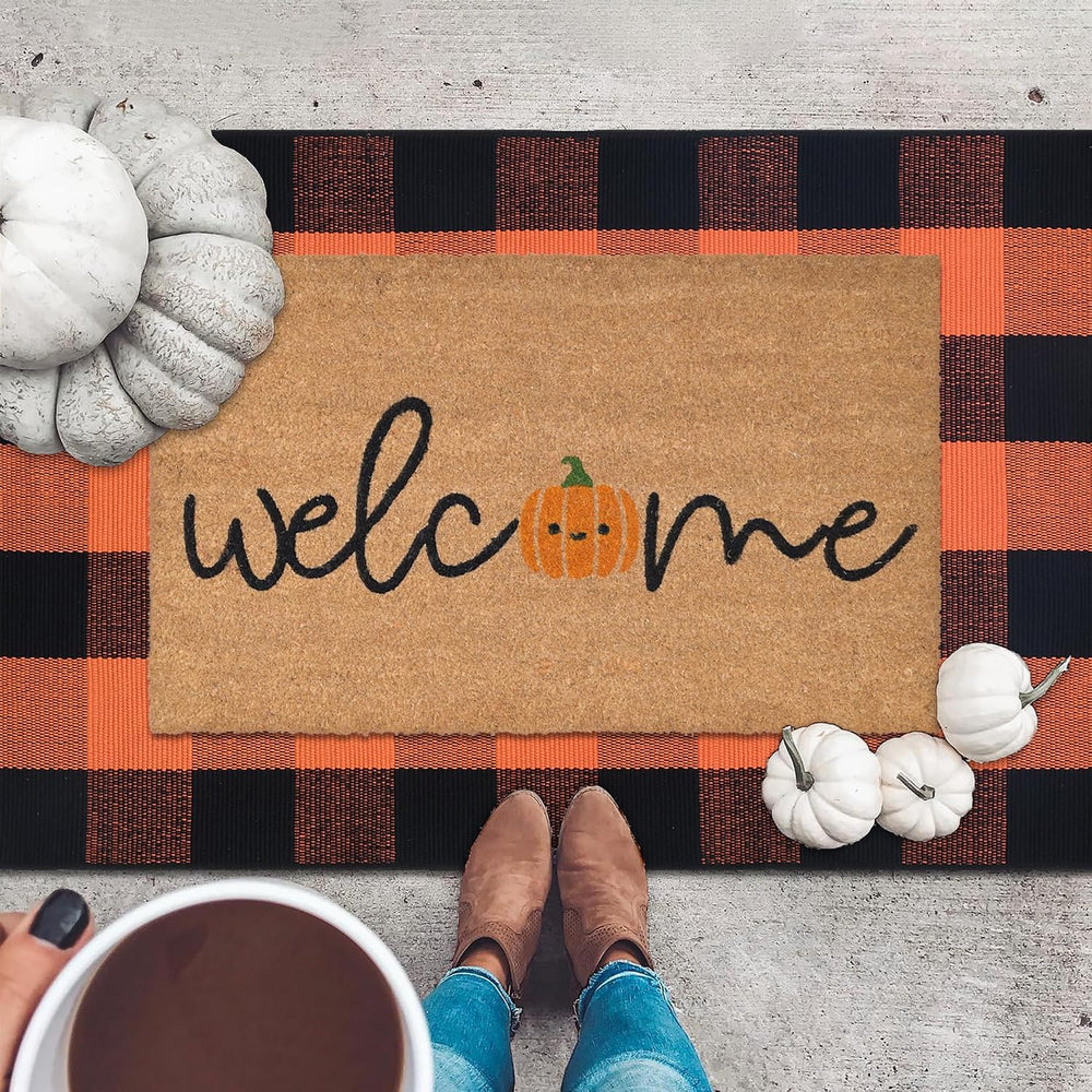 Fall Door Mat Combo Set, Welcome Coco Coir Welcome Mat + 28" x 43" ...