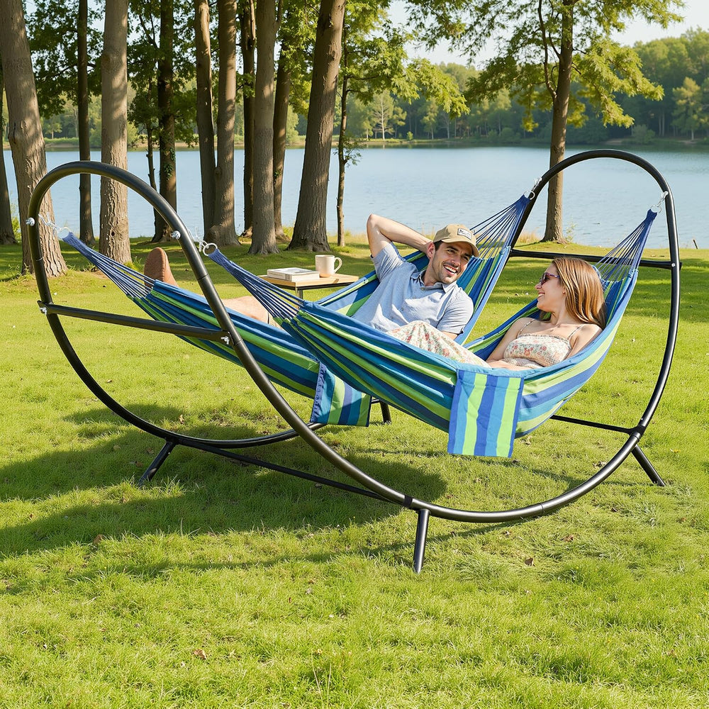 SUNCREAT Portable Outdoor Hammock with Stand, Double Hammocks with Stand for ...